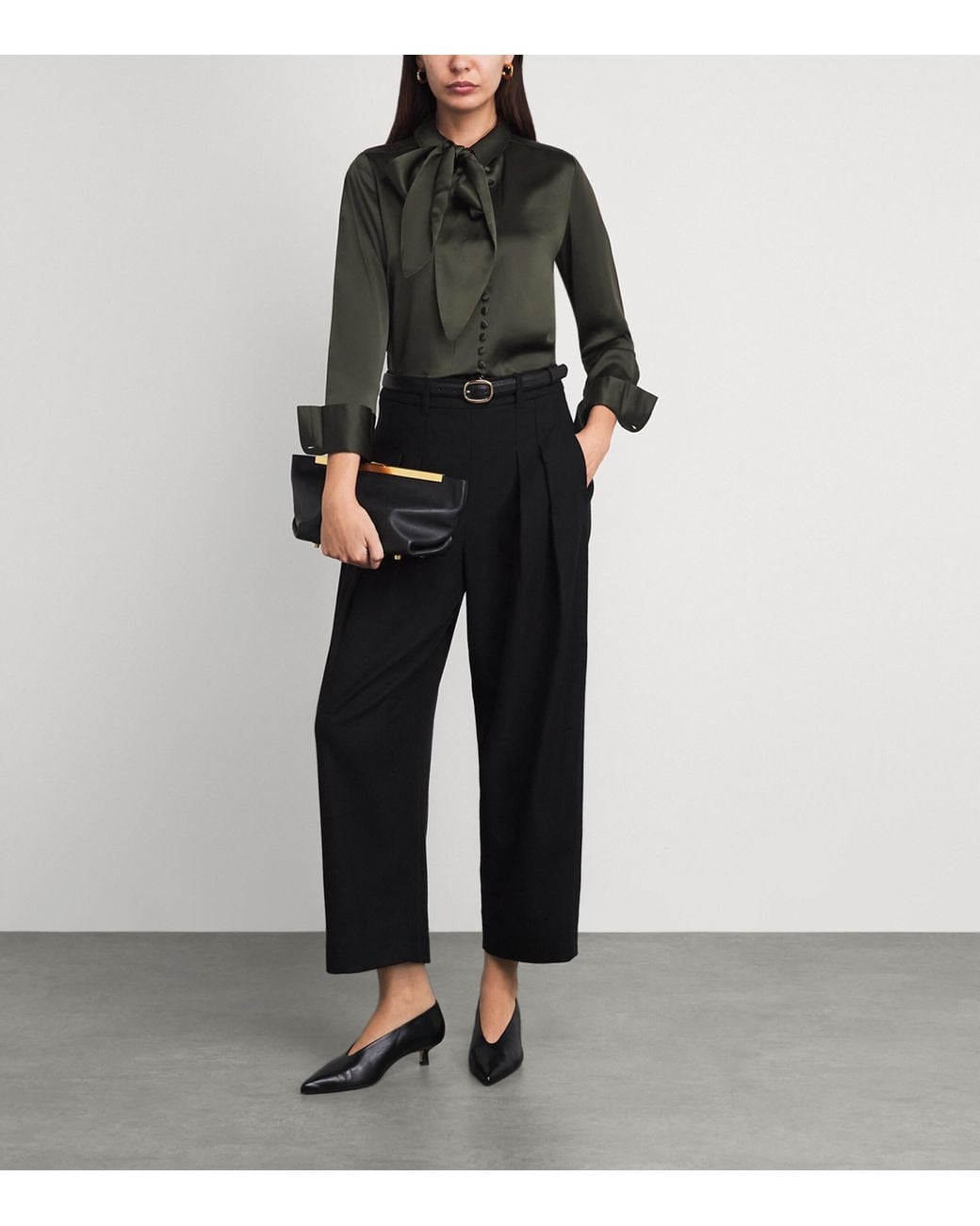ME+EM Black Silk Layering Shirt