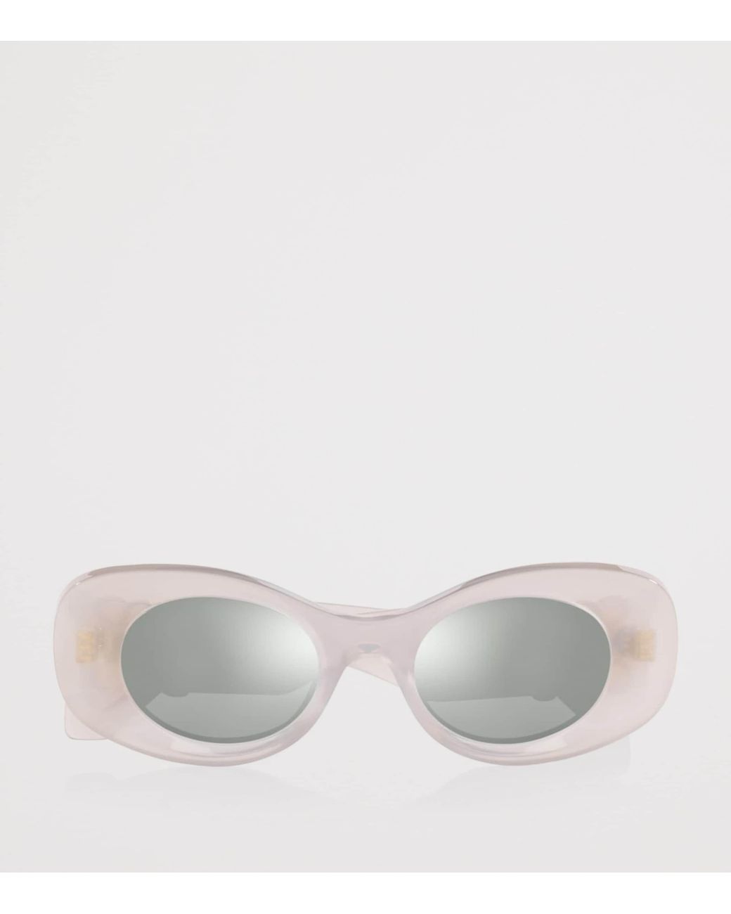 Loewe White Anagram Bevelled Oval Sunglasses