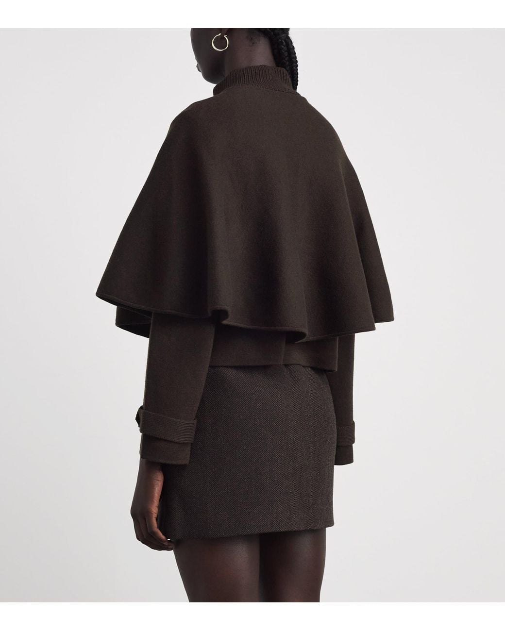 Maje Black Cape-Effect Cardigan