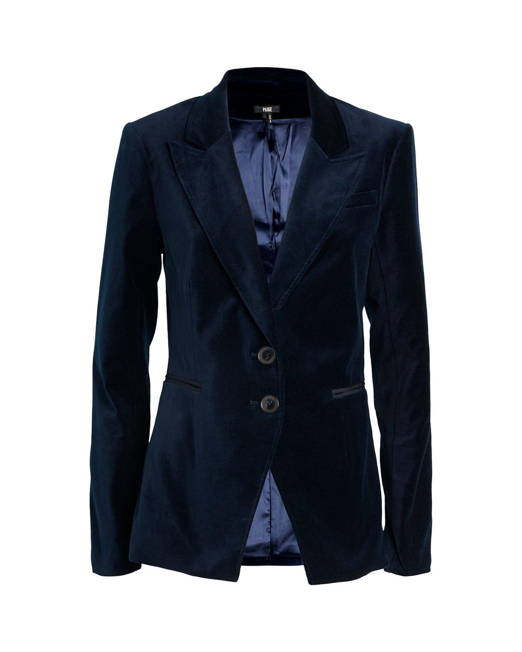 PAIGE Velvet Blazer in Blue Lyst UK