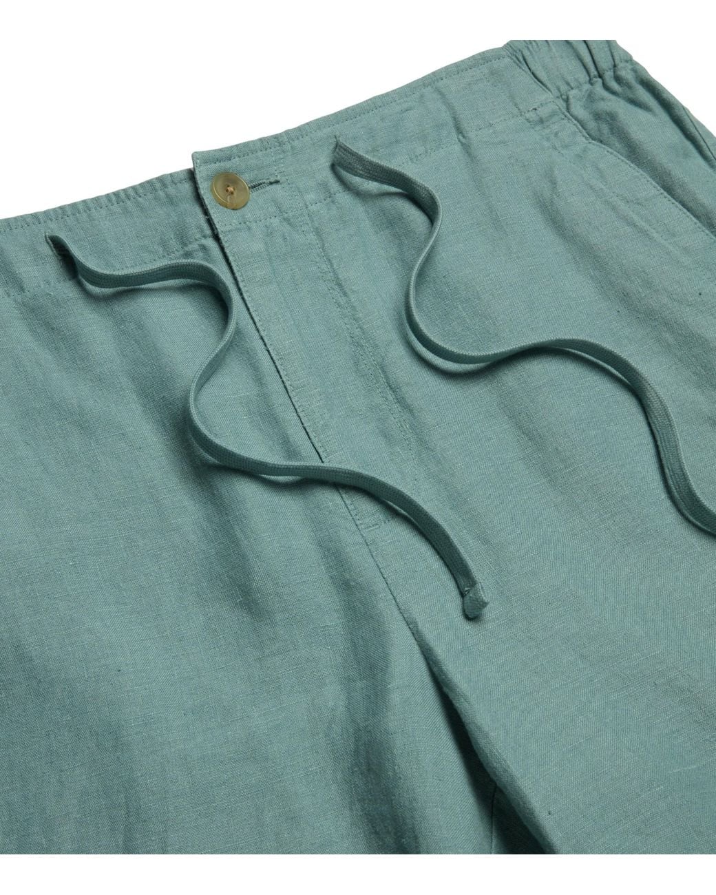 Vince Blue Linen Drawstring Shorts for men