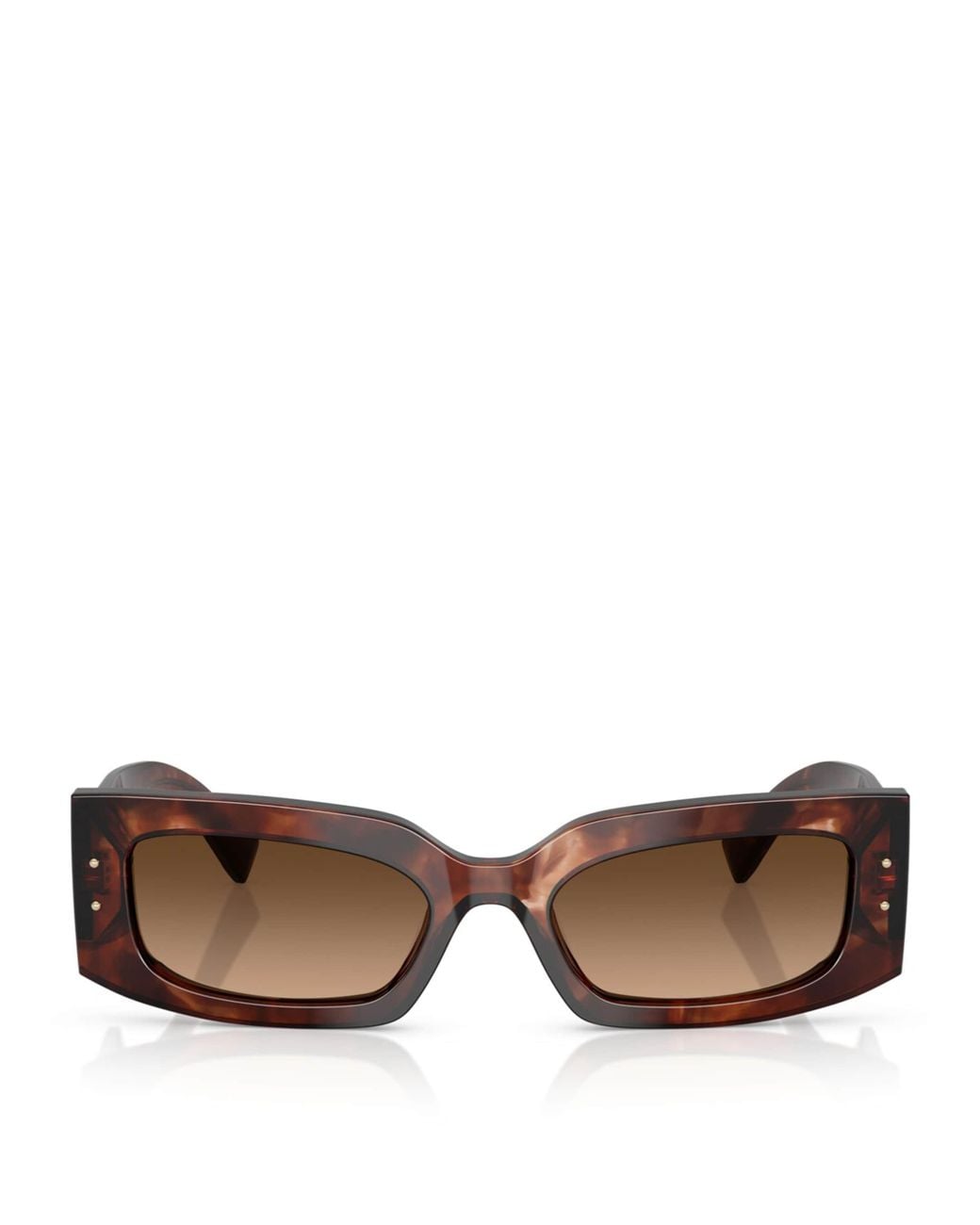Dolce & Gabbana Brown Acetate Rectangular Sunglasses