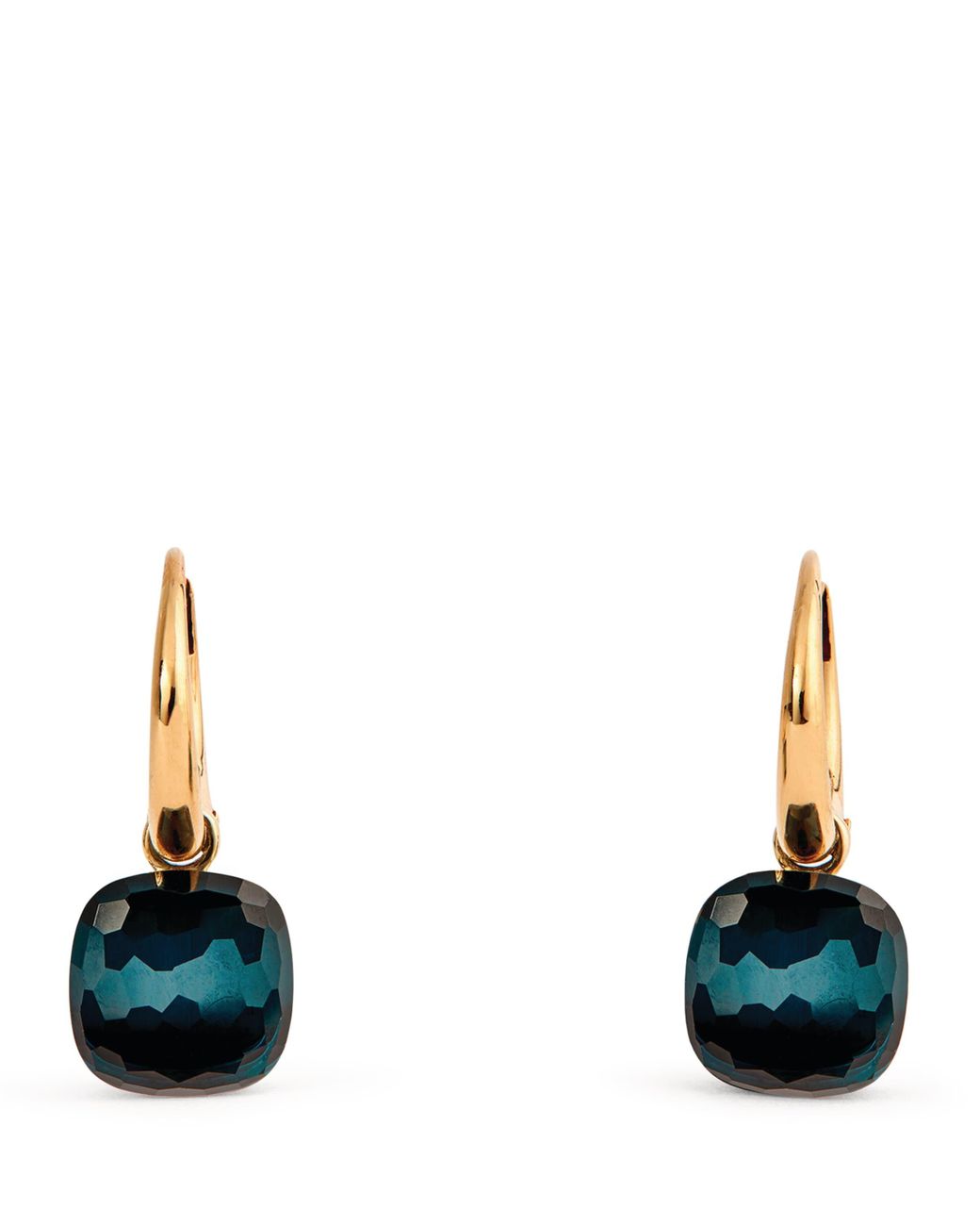 Pomellato Blue Rose And Topaz Petit Nudo Drop Earrings
