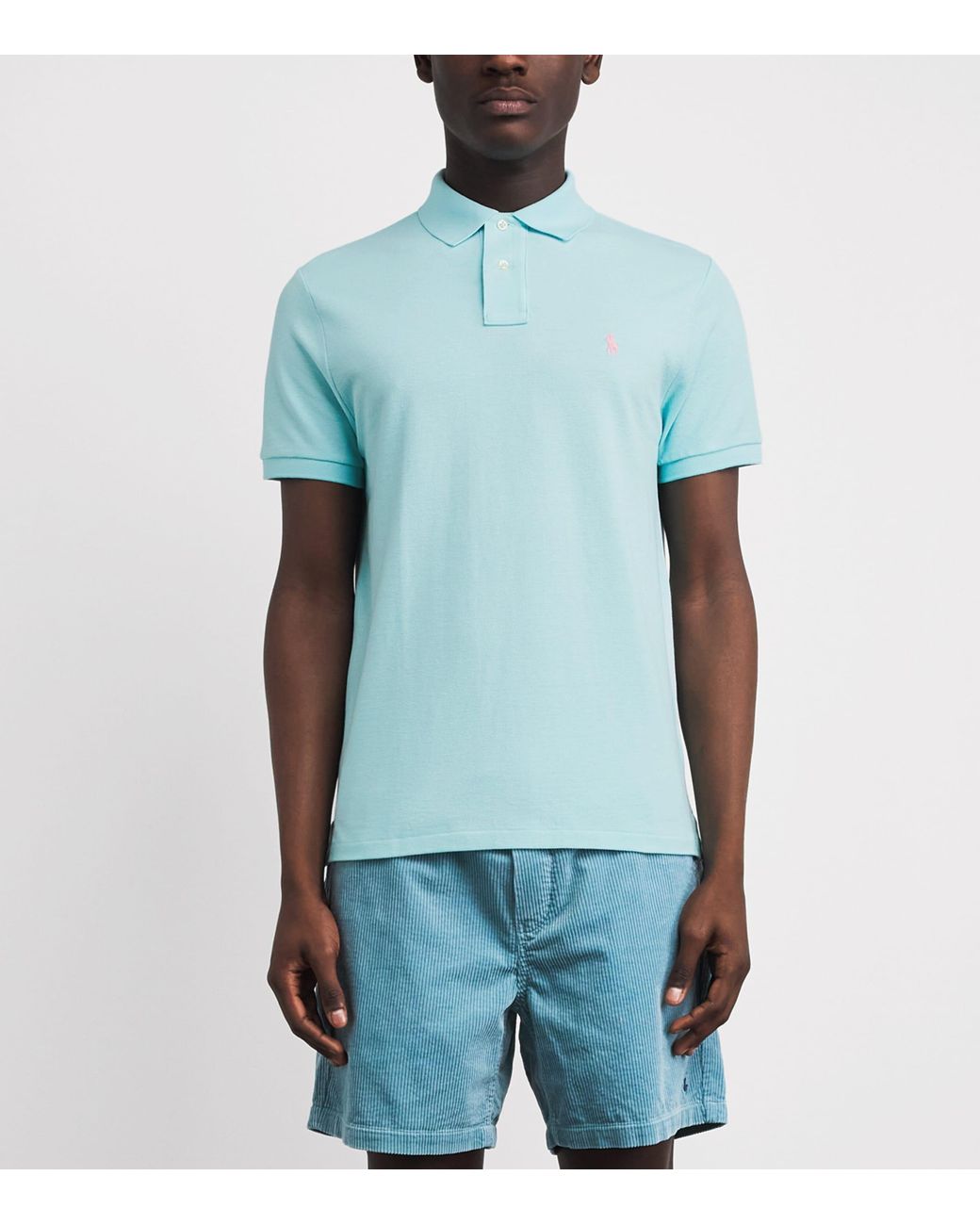 Polo Ralph Lauren Blue Cotton Mesh Custom-Fit Polo Shirt for men