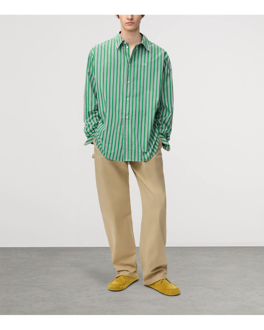 Loewe Green Stripe Anagram Shirt for men
