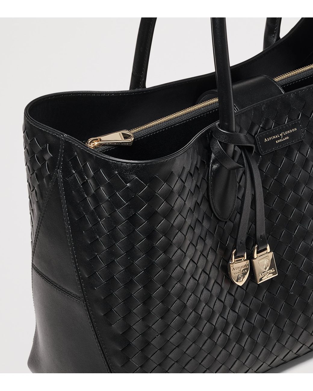 Aspinal Black Leather London Tote Bag