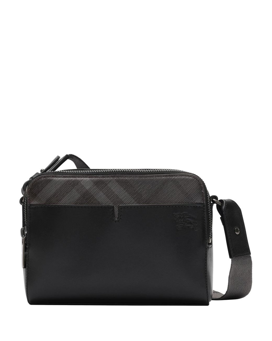 Burberry Black Leather Check Pop Cross-Body Bag for men