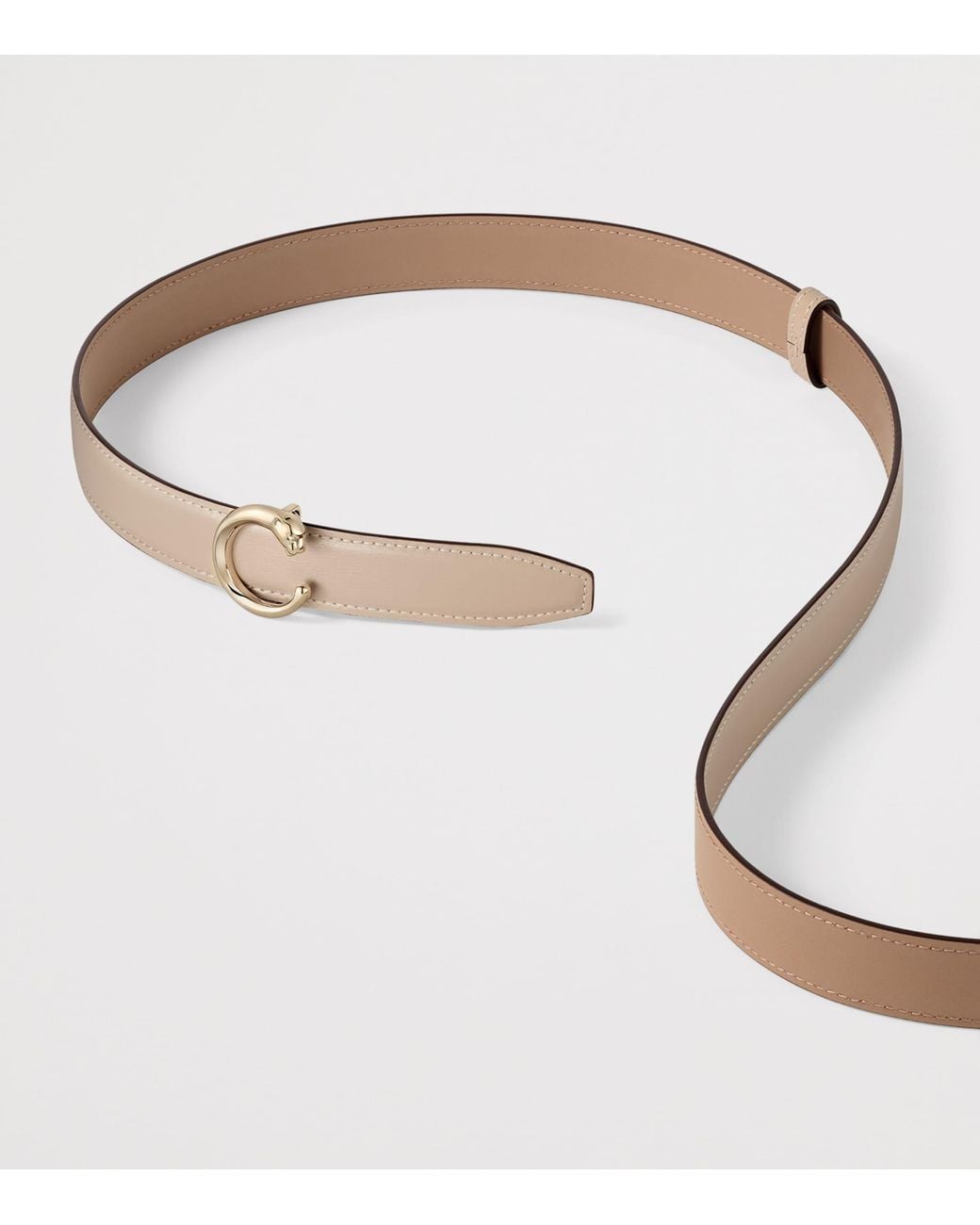 Cartier Brown Large Leather Panthère De Belt