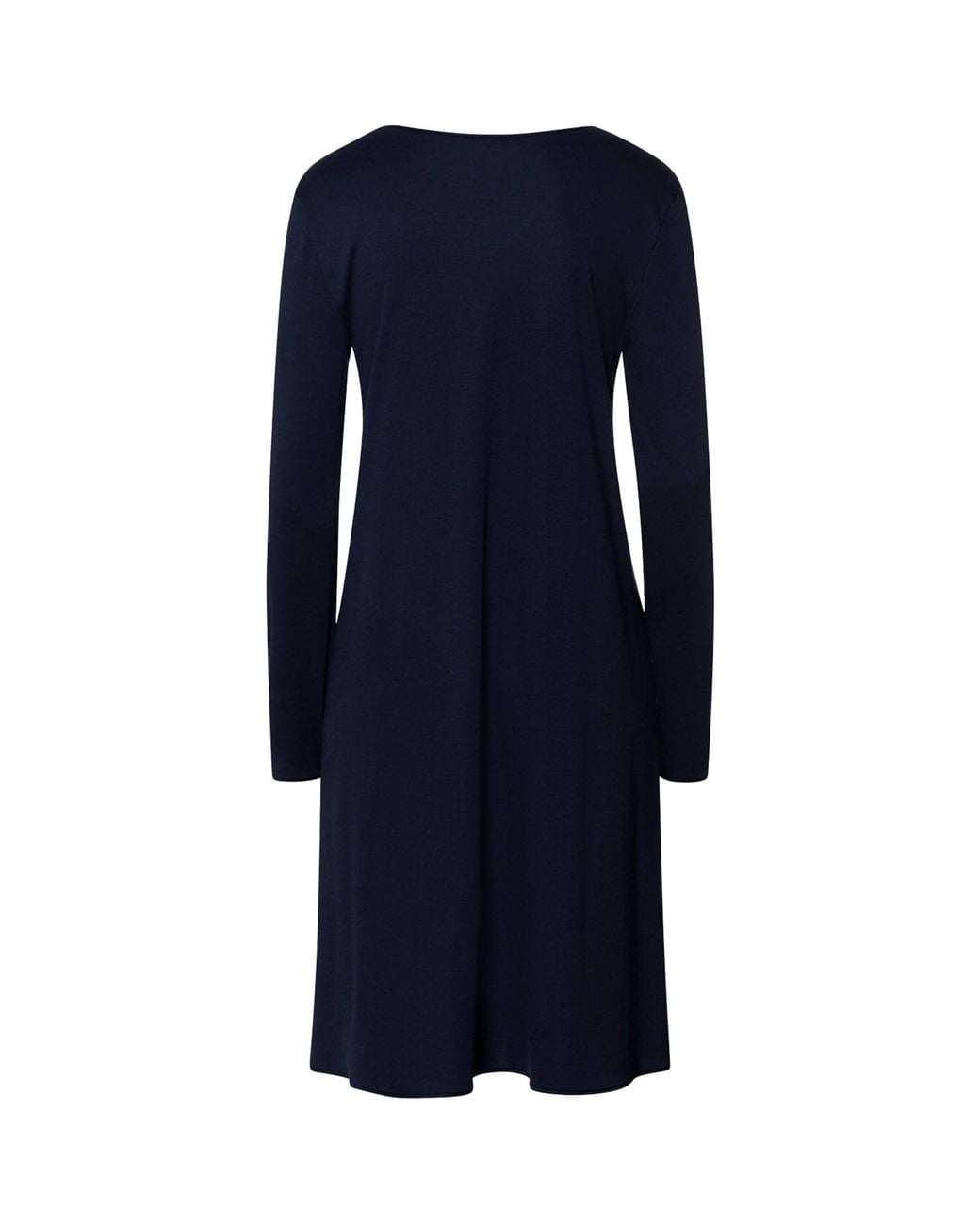 Hanro Blue Cotton Long-Sleeve Nightdress