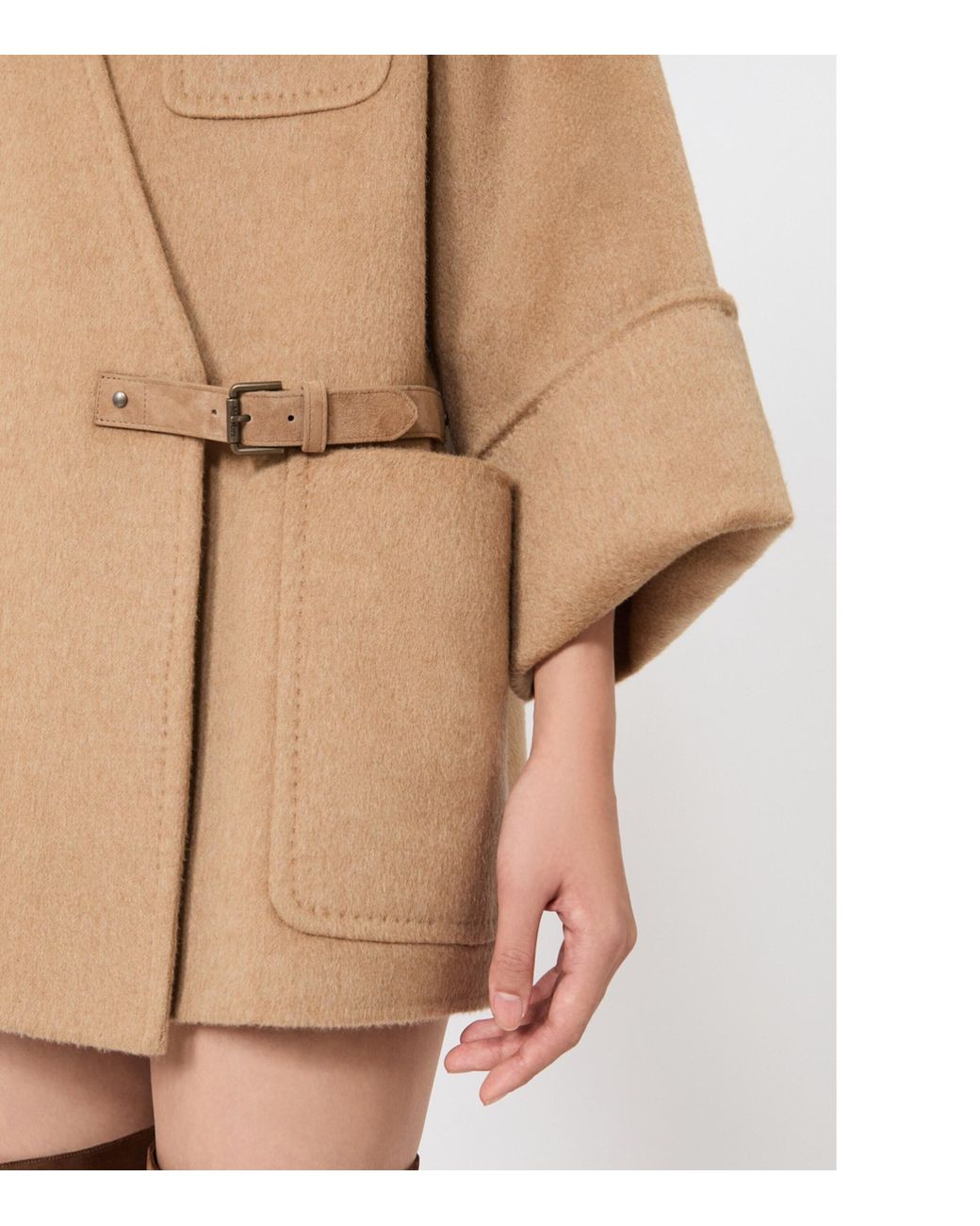 Max Mara Natural Camel-Wool Short Belted Coat