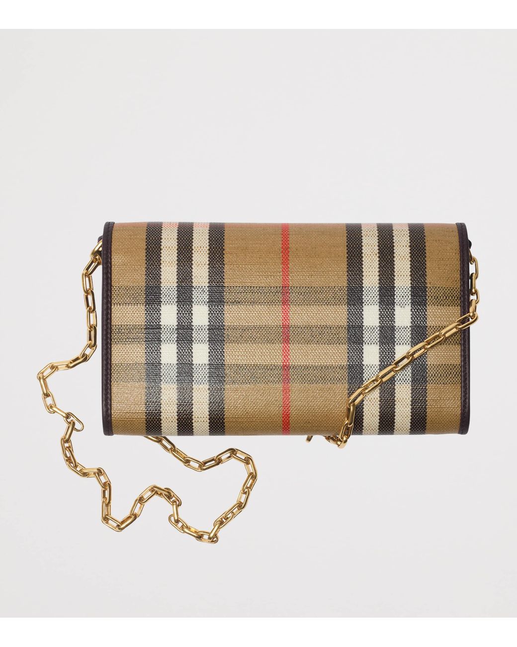 Burberry White Check Chain Wallet