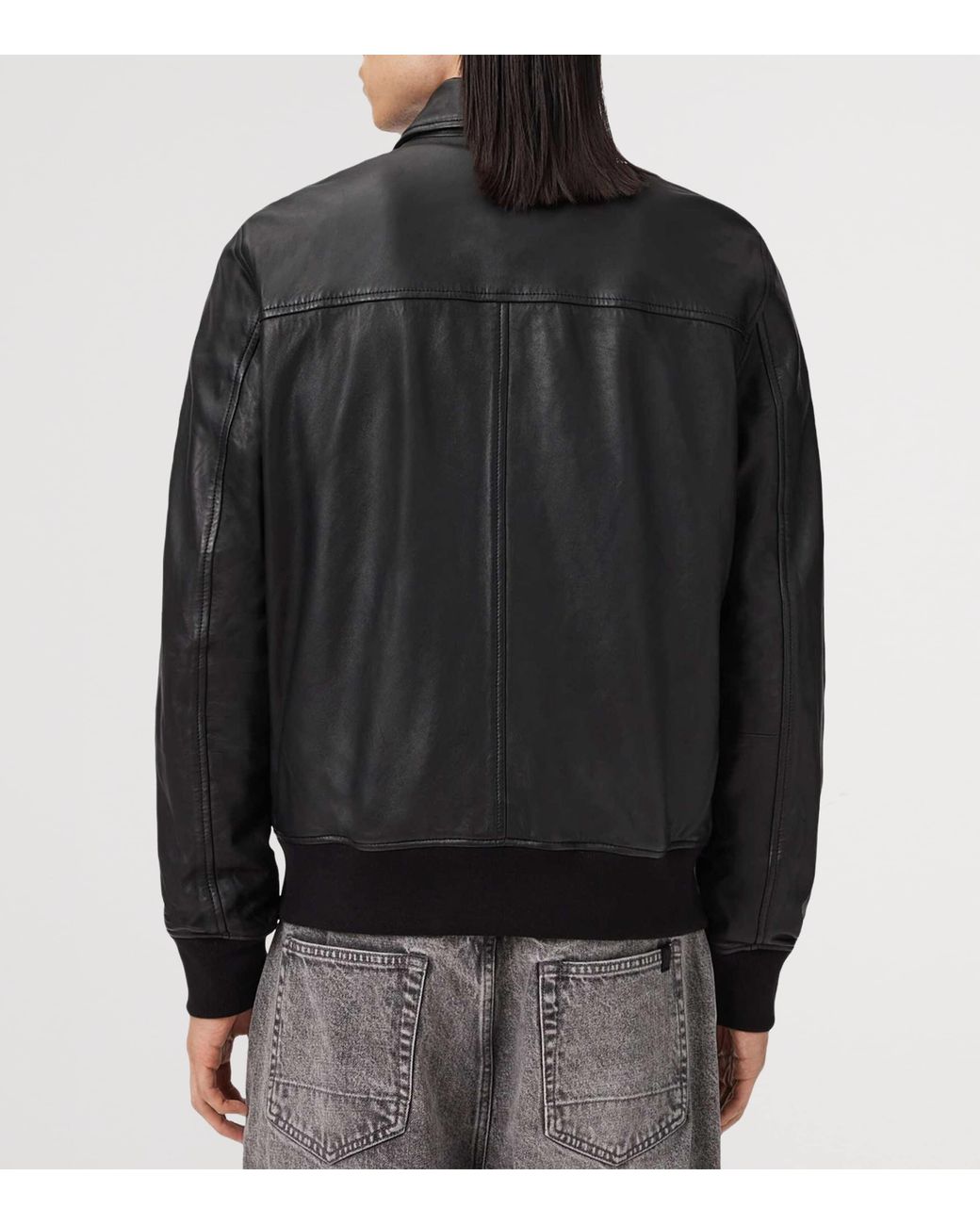AllSaints Black Rashford Leather Jacket for men