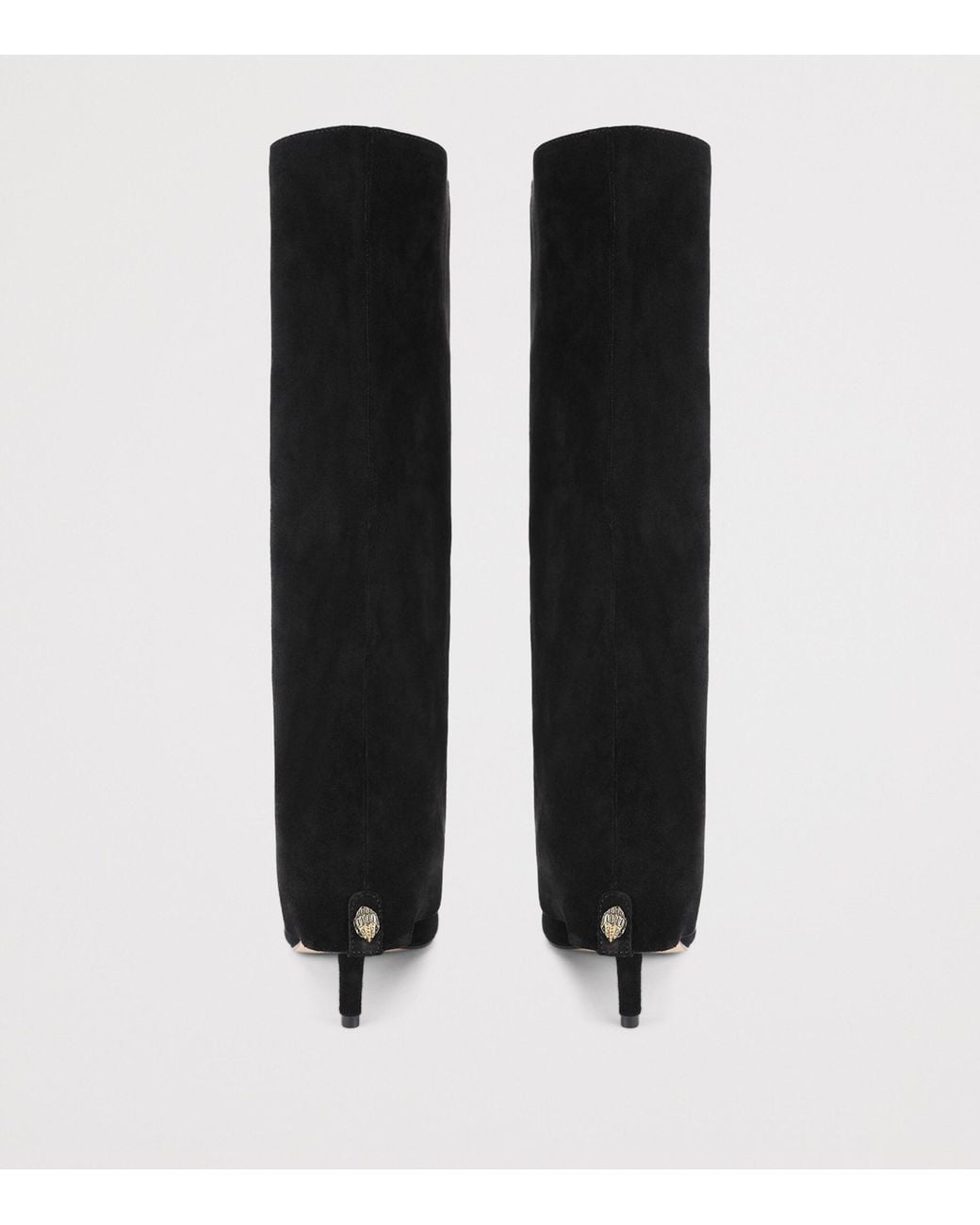 Kurt Geiger Black Suede Mansion Fold Heeled Boots 90