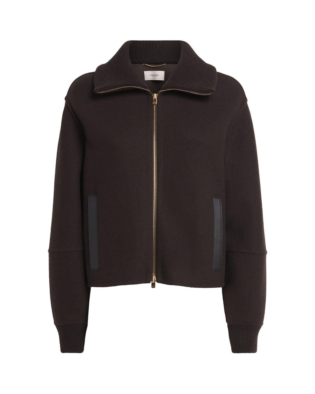 Agnona Black Wool-Cashmere Bomber Jacket