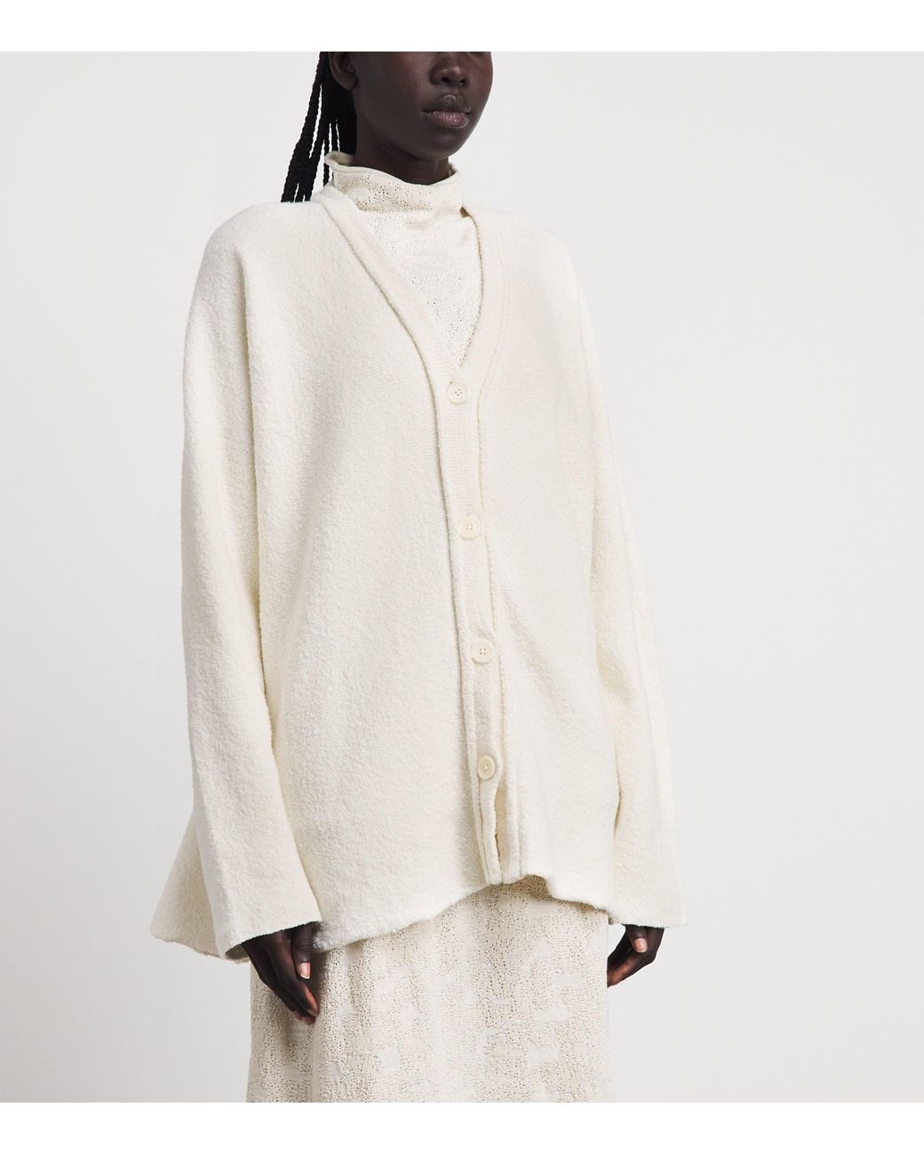 Lauren Manoogian White Pima Cotton-Blend Uzbek Cardigan