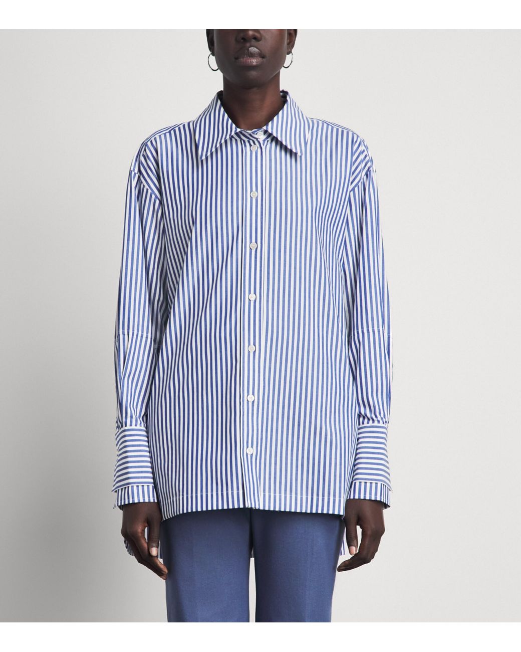 Joseph Blue Cotton Stripe Theia Shirt