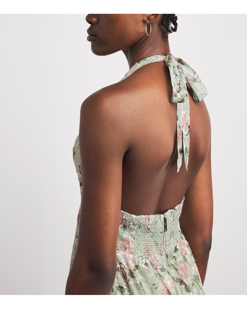 Alice + Olivia White Embroidered Floral Maura Maxi Dress