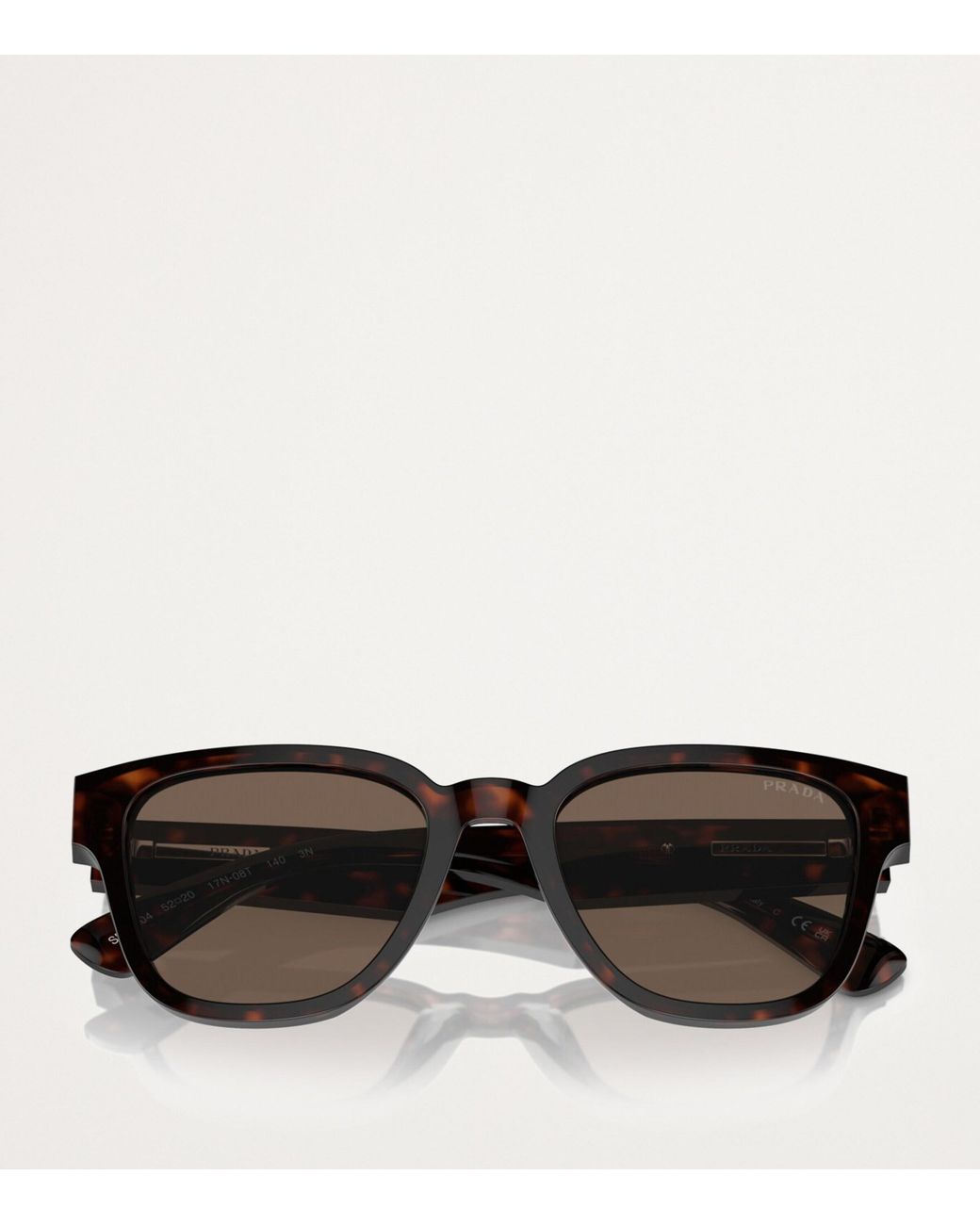 Prada Brown Acetate Rectangular Sunglasses for men