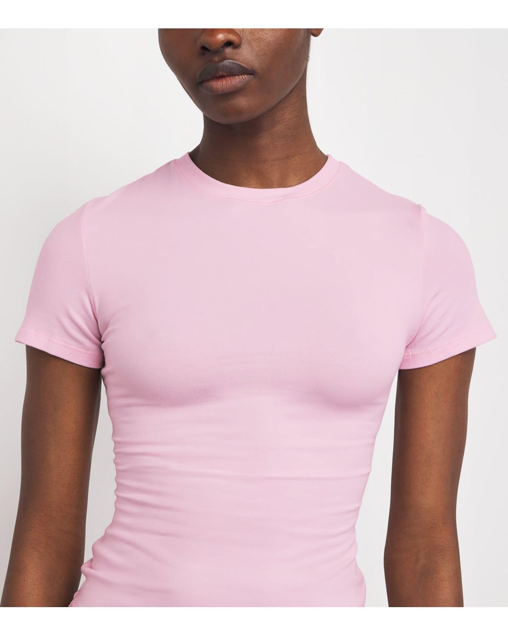 Skims Pink Cotton Jersey T-Shirt