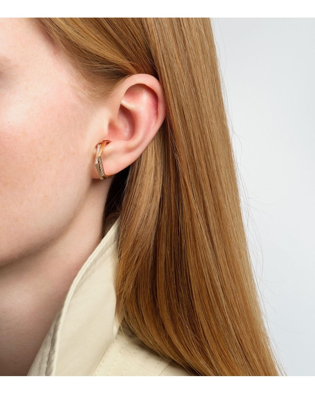 Repossi Metallic And Diamond Antifer 2-Row Ear Cuff