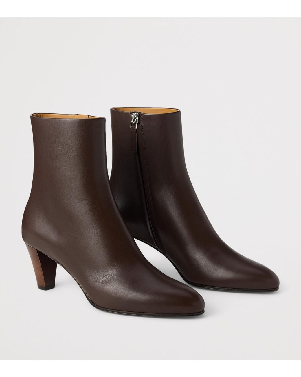 Ralph Lauren Brown Calfskin Bernice Ankle Boots 55