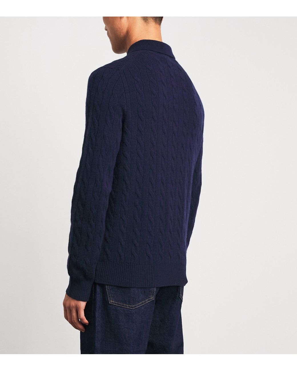 Polo Ralph Lauren Blue Wool-Cashmere Polo Sweater for men