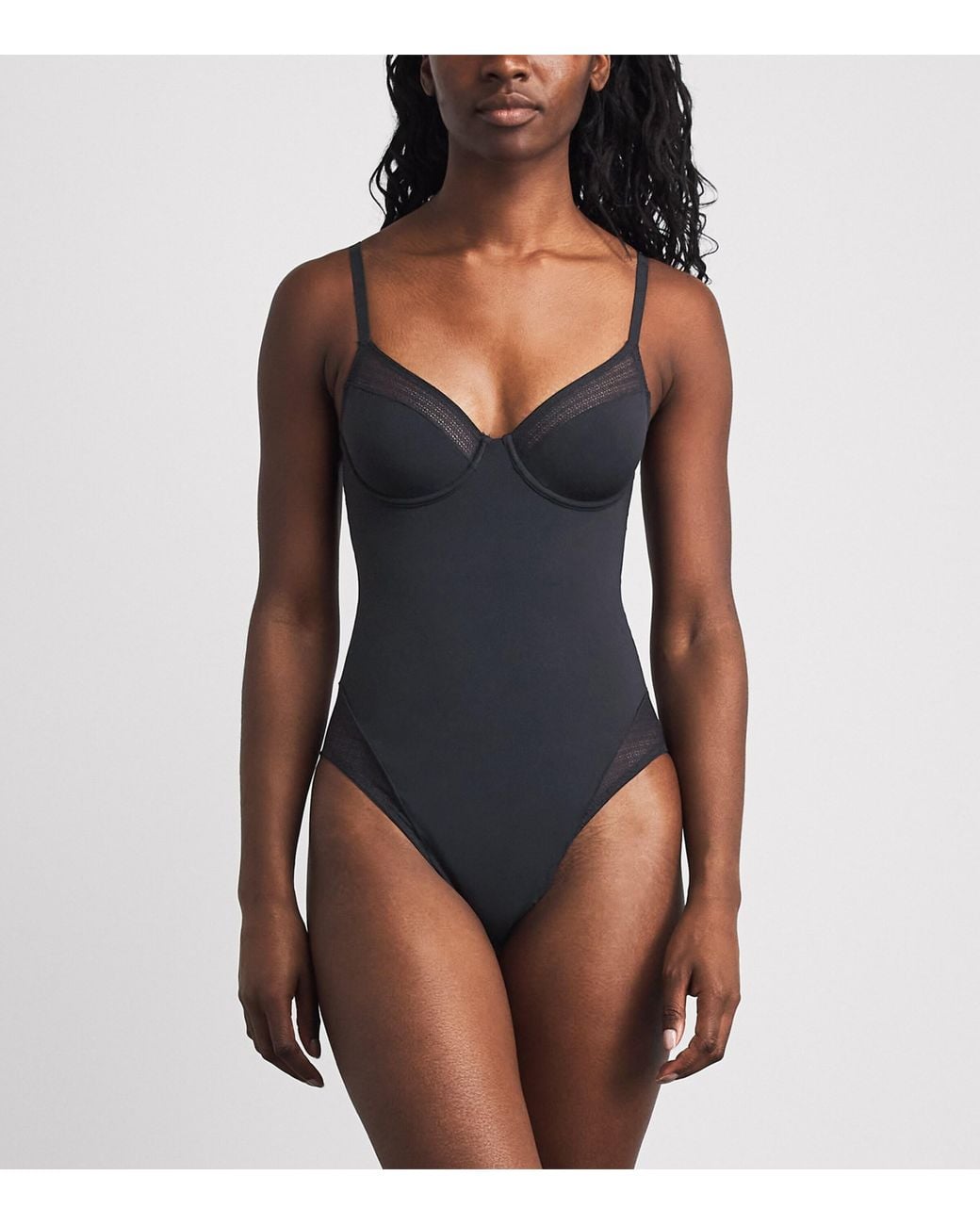 Wolford Black Geo Lace Shaping Bodysuit