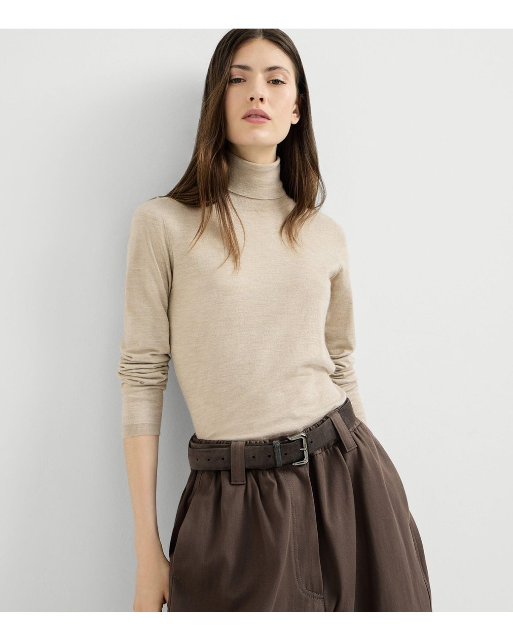 Brunello Cucinelli Natural Cashmere-Blend Sparkle Sweater