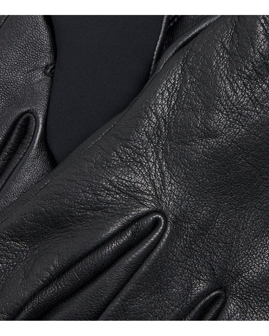 Canada Goose Black Leather-Trim Mixed Media Gloves for men