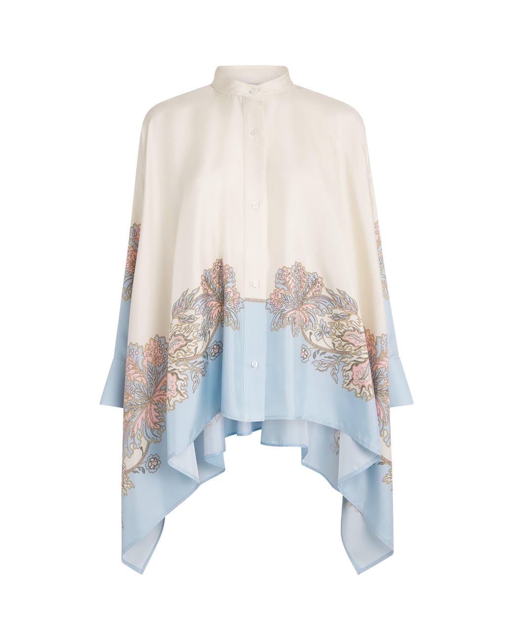 LaDoubleJ Blue Silk Printed Foulard Blouse