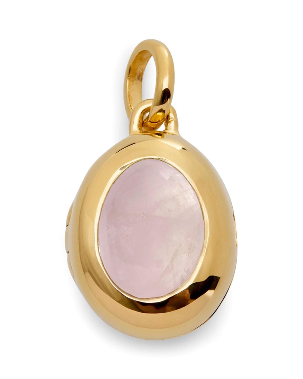 Monica Vinader Metallic Vermeil And Rose Quartz October Birthstone Locket
