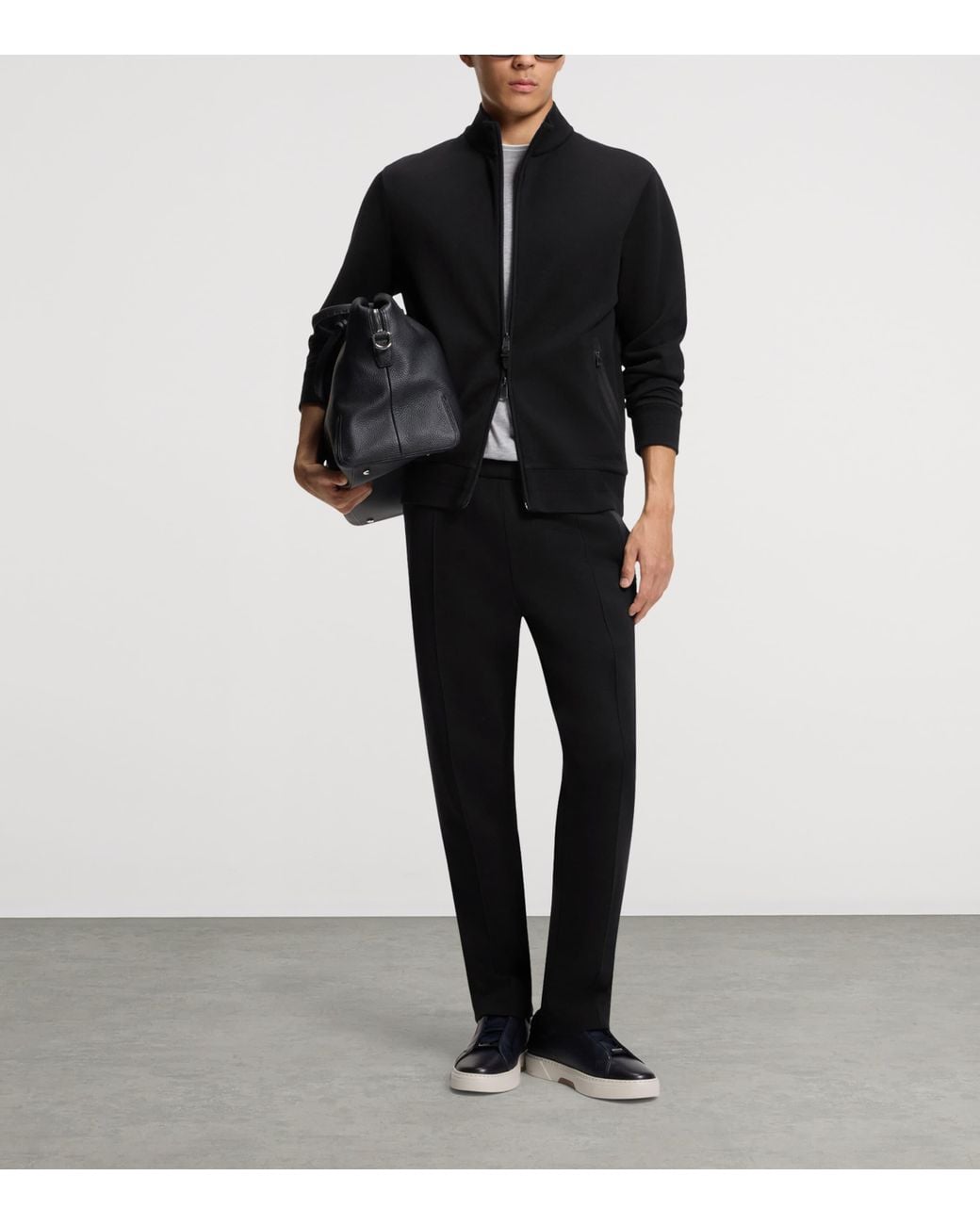 Boss Black Cotton-Wool-Blend Straight Sweatpants for men