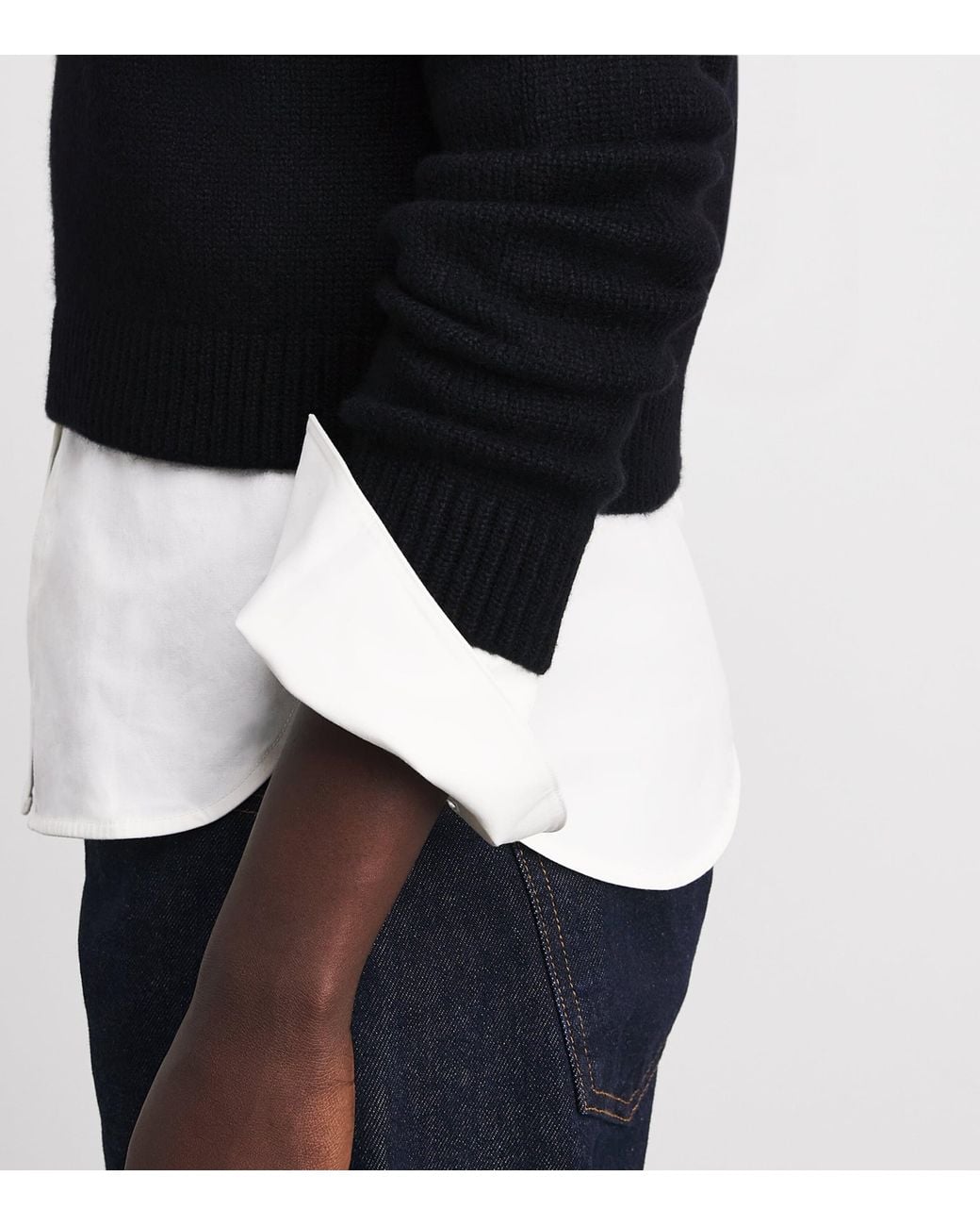 Khaite Black Cashmere Crew-Neck Leta Sweater
