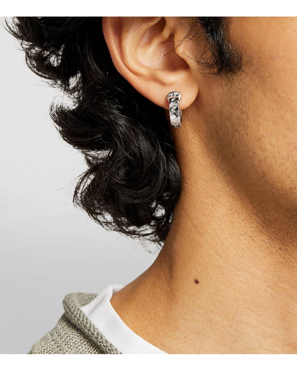 Vivienne Westwood Bobby Single Hoop Earring in White for Men | Lyst