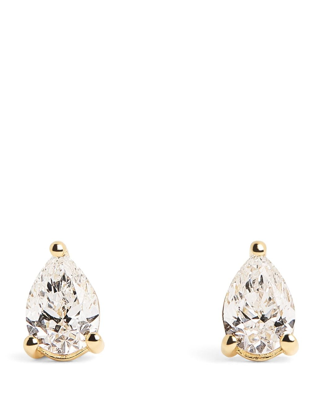 Harrods Metallic And Diamond Pear Stud Earrings