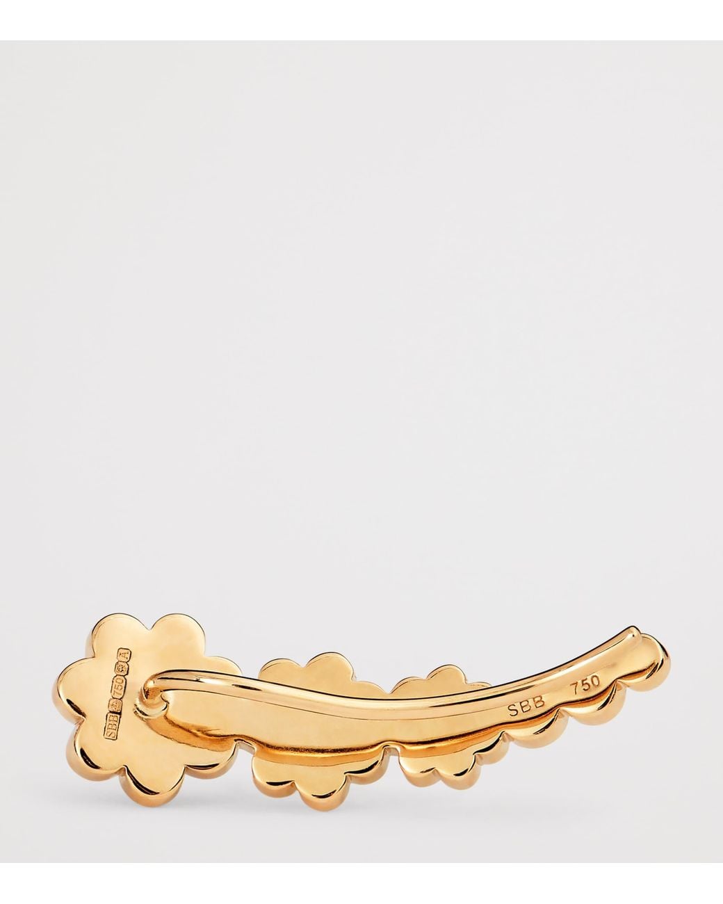 Sophie Bille Brahe Metallic And Diamond Left Croissant Fleur Single Earring