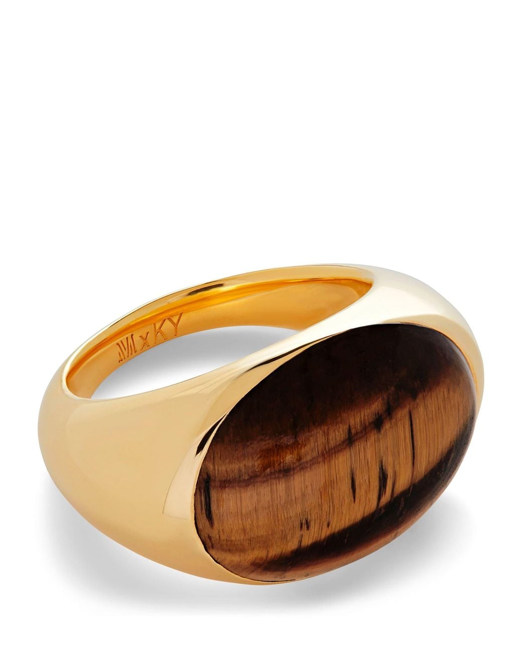 Monica Vinader Orange X Kate Young Vermeil And Tiger's Eye Ring