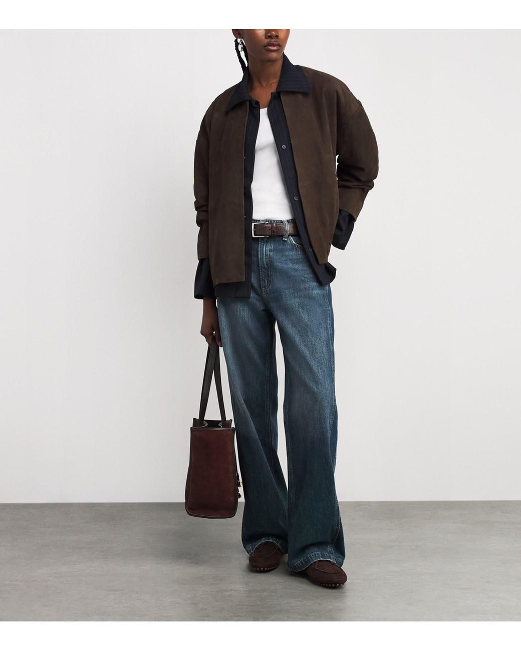 Rag & Bone Blue Logan Mid-Rise Wide-Leg Jeans