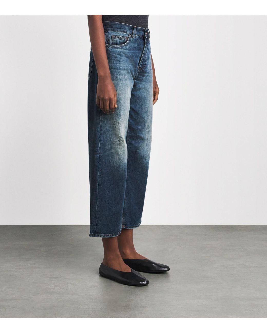 ME+EM Blue Cropped Straight Jeans