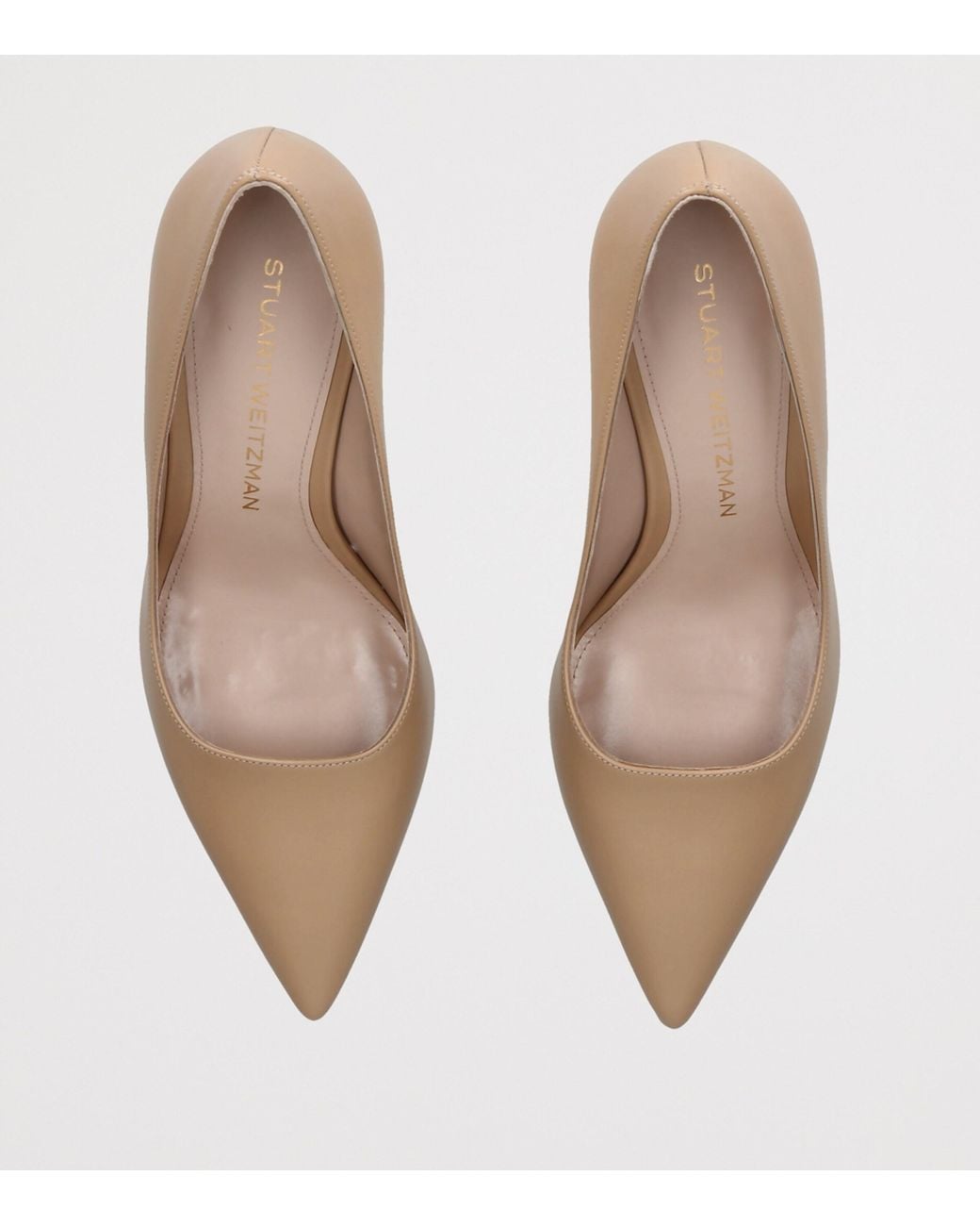 Stuart Weitzman Natural Leather Stuart Power Pumps 75