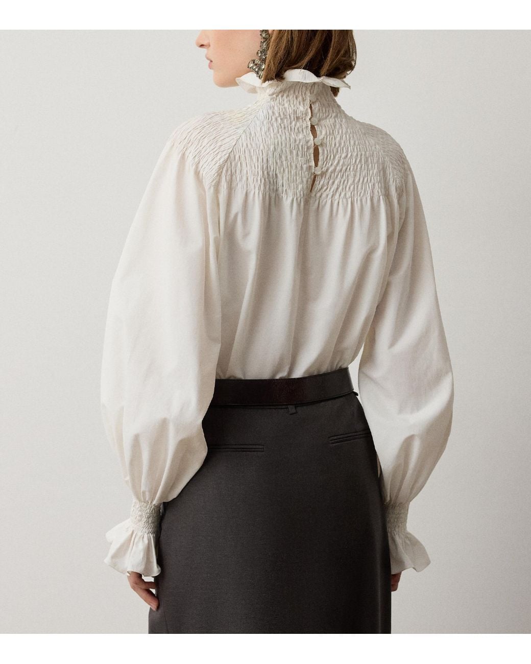 Ralph Lauren White Poplin Maddison Blouse