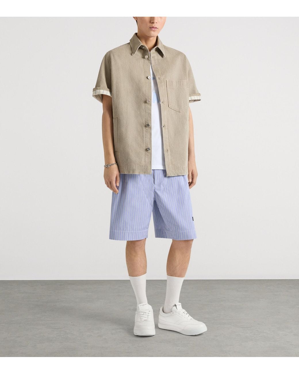 Givenchy Natural Denim Short-Sleeve Shirt for men