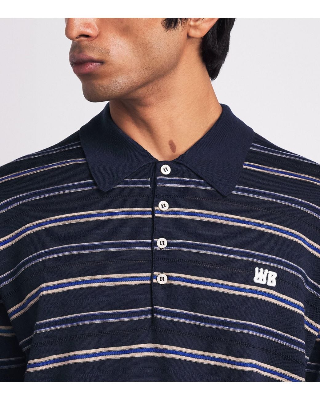 Wales Bonner Blue Cotton Beam Polo Shirt for men
