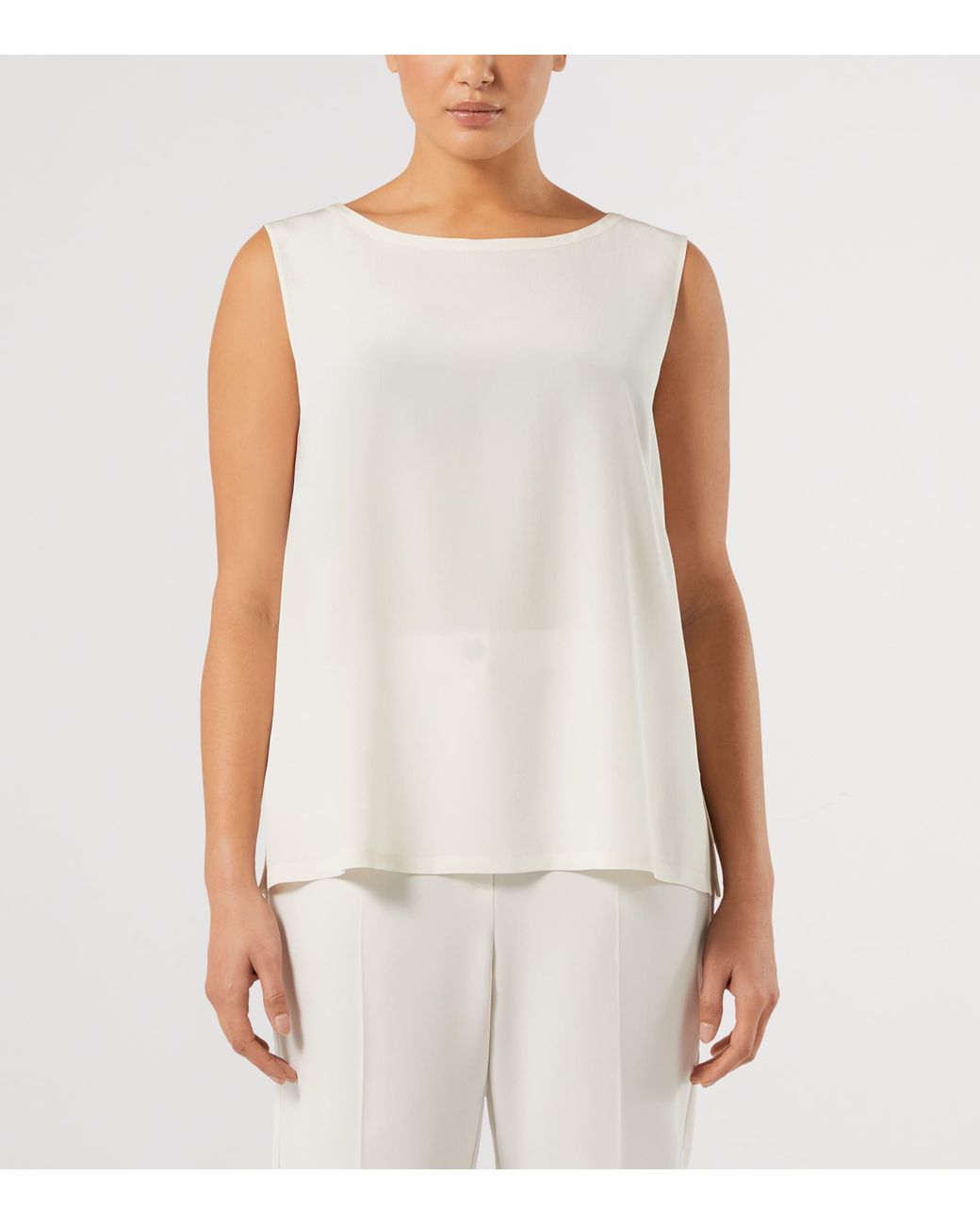 Marina Rinaldi White Silk Top