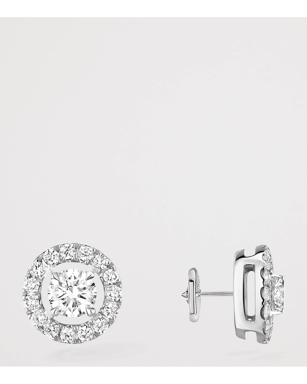 Messika White Joy And Diamond Small Stud Earrings