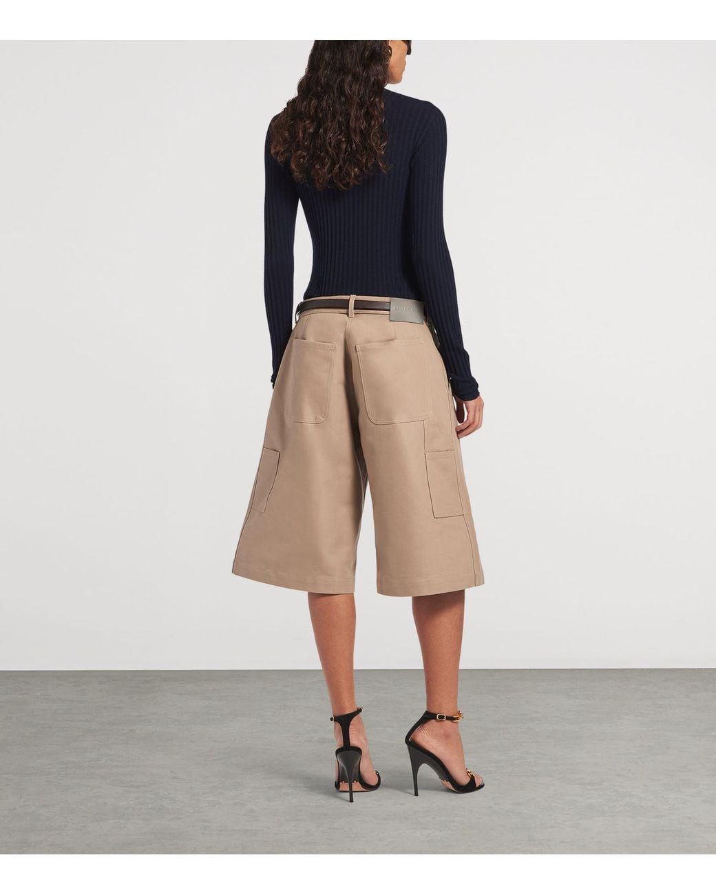 Balenciaga Natural Cotton Tailored Shorts
