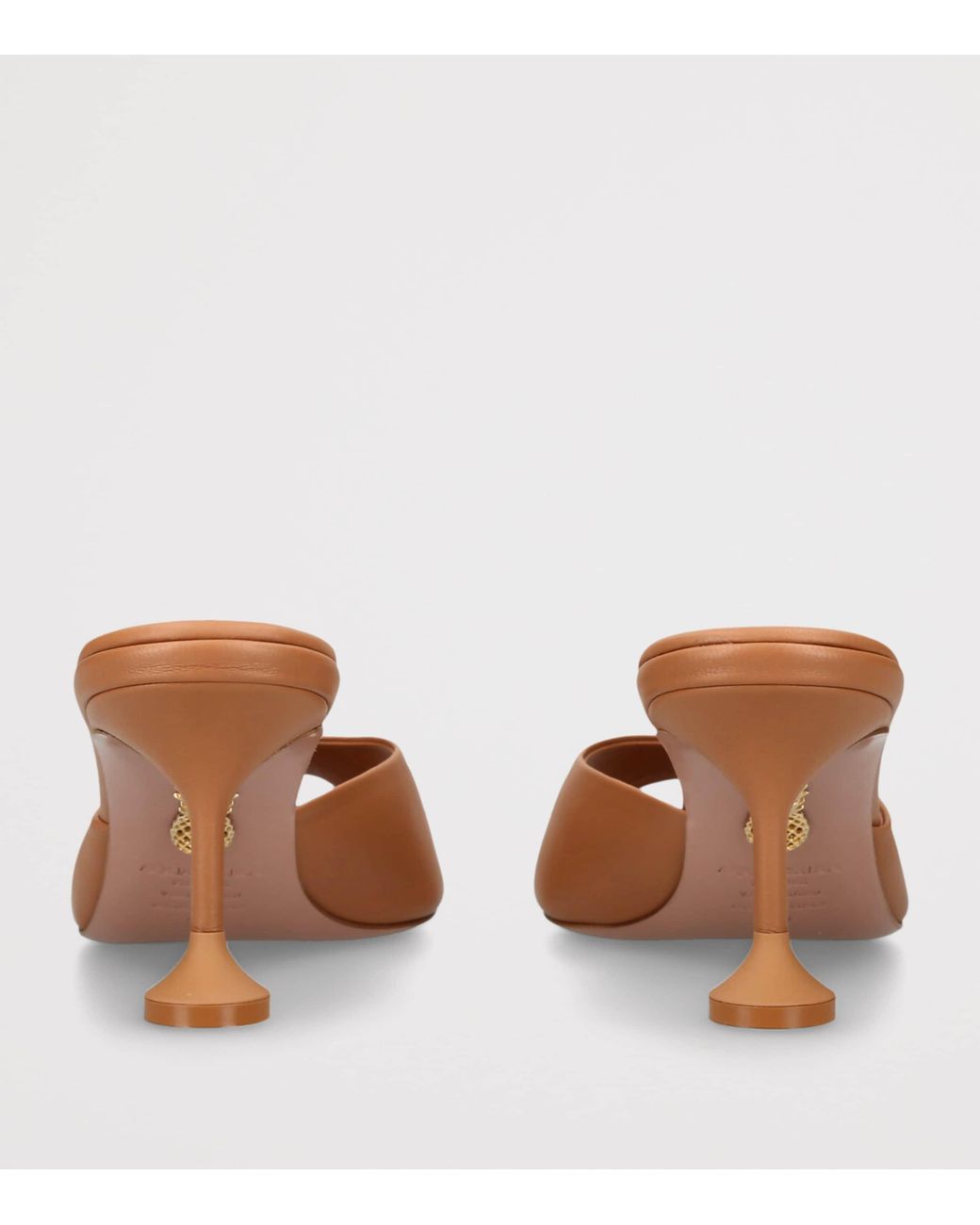 Aquazzura Brown Leather Bisous Mules 65