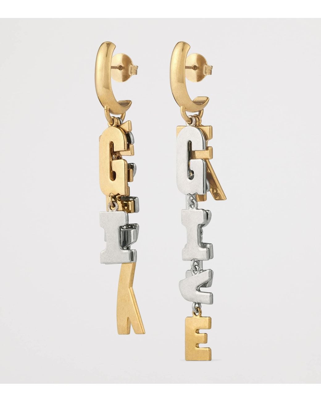 Givenchy Metallic Letters Drop Earrings