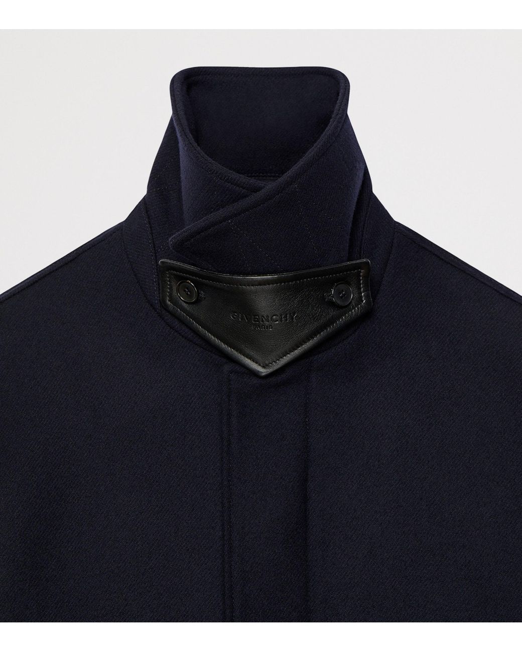 Givenchy Blue Wool Oversized-Collar Jacket for men