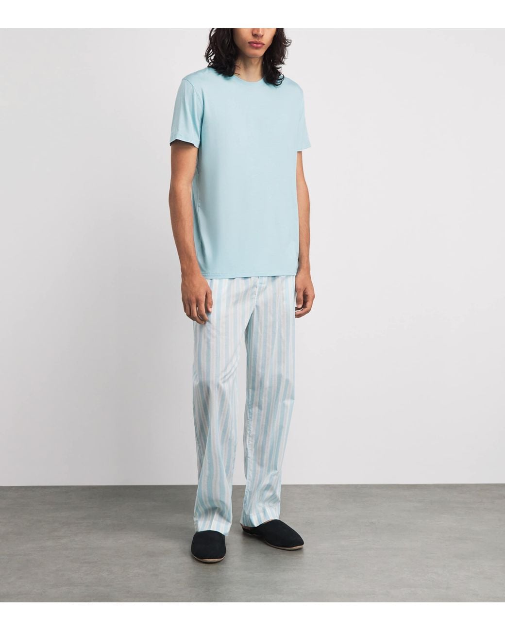 Derek Rose Blue Basel Lounge T-Shirt for men